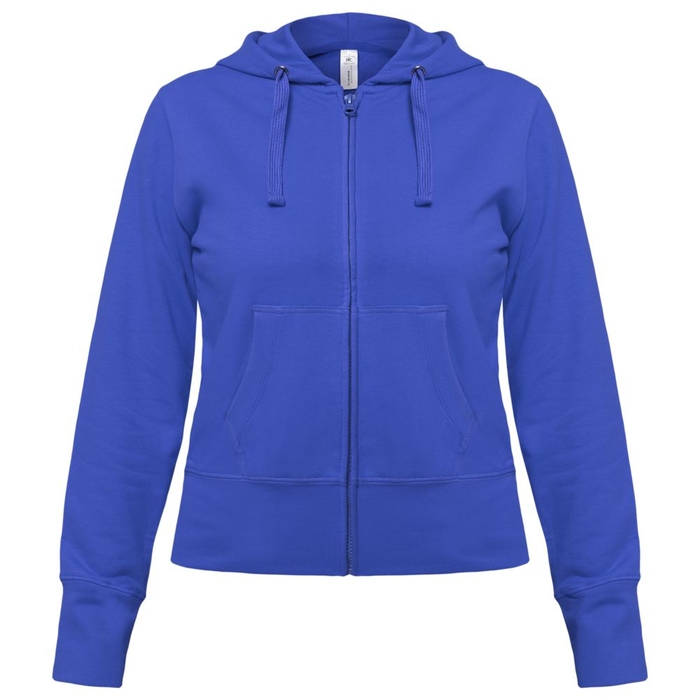 Толстовка женская Hooded Full Zip ярко-синяя, размер L для нанесения логотипа