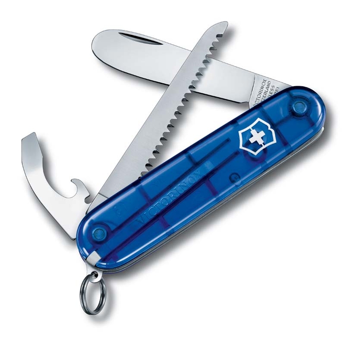 Нож перочинный VICTORINOX My First Victorinox, 84 мм, 9 функций, полупрозрачный синий для нанесения логотипа