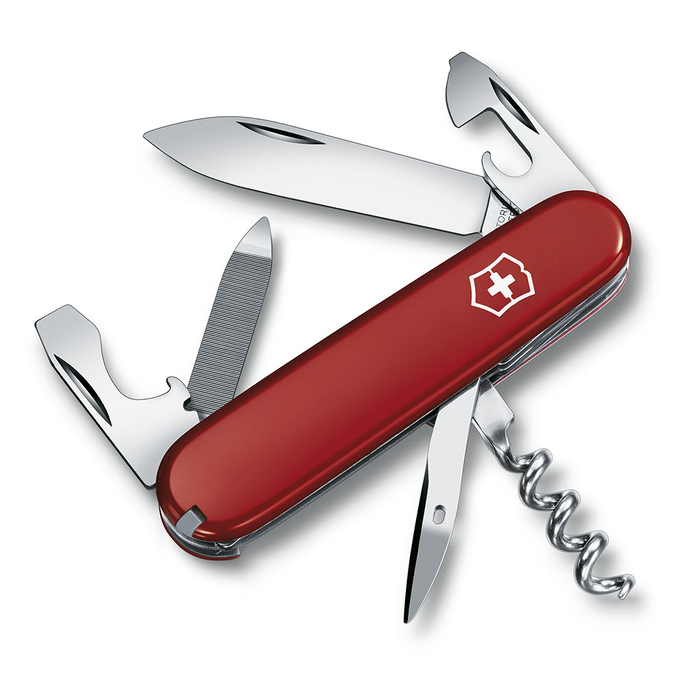 Нож перочинный VICTORINOX Sportsman, 84 мм, 12 функций, красный для нанесения логотипа