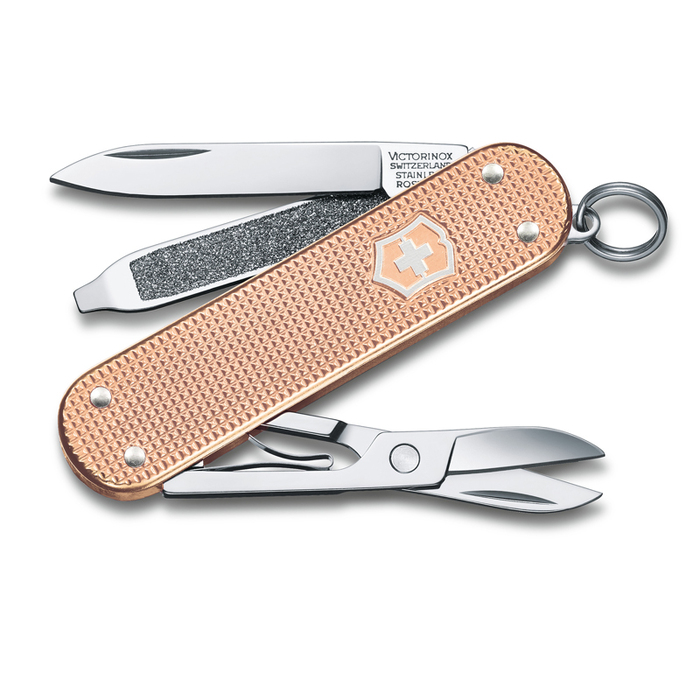 Нож-брелок VICTORINOX Classic SD Alox Colors "Fresh Peach", 58 мм, 5 функций, персиковый для нанесения логотипа