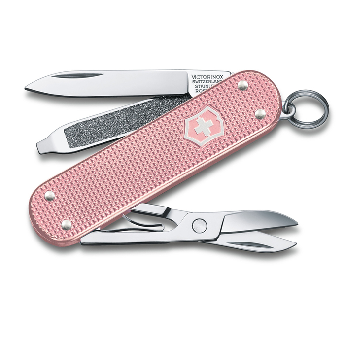 Нож-брелок VICTORINOX Classic SD Alox Colors "Cotton Candy", 58 мм, 5 функций, светло-розовый для нанесения логотипа