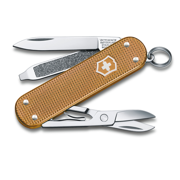 Нож-брелок VICTORINOX Classic SD Alox Colors "Wet Sand", 58 мм, 5 функций, песочный для нанесения логотипа