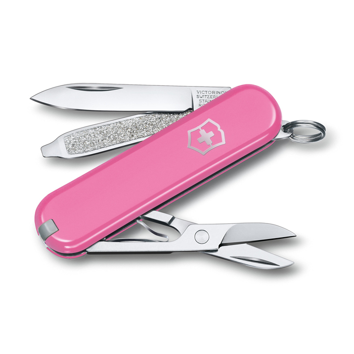 Нож-брелок VICTORINOX Classic SD Colors "Cherry Blossom", 58 мм, 7 функций, розовый для нанесения логотипа