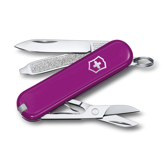Нож-брелок VICTORINOX Classic SD Colors "Tasty Grape", 58 мм, 7 функций, фиолетовый для нанесения логотипа