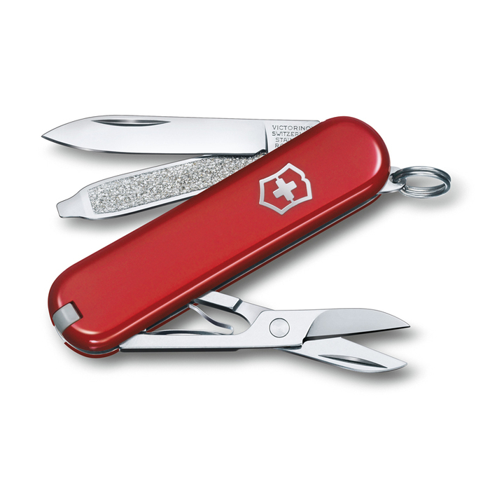 Нож-брелок VICTORINOX Classic "Style Icon", 58 мм, 7 функций, красный для нанесения логотипа