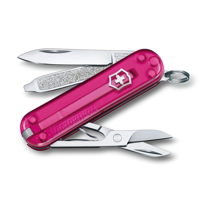 Нож-брелок VICTORINOX Classic SD Colors "Cupcake Dream", 58 мм, 7 функций, полупрозрачный розовый для нанесения логотипа