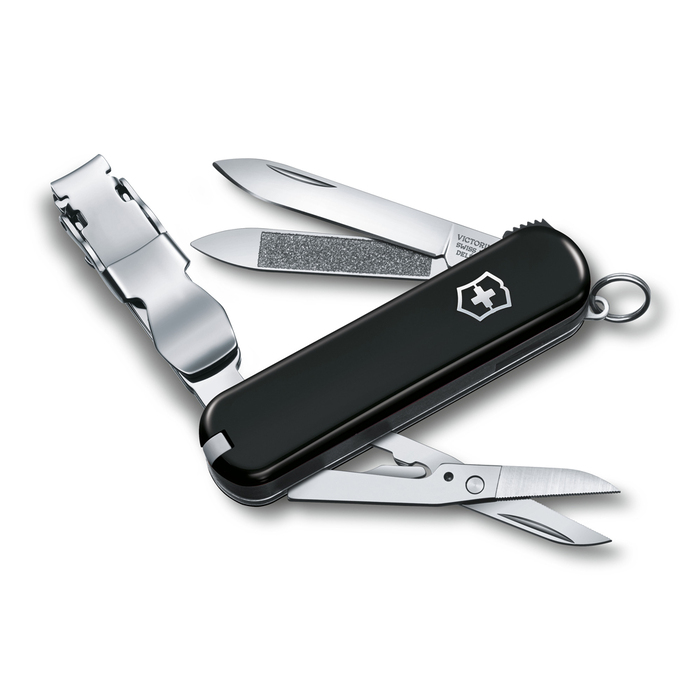 Нож-брелок VICTORINOX NailClip 580, 65 мм, 8 функций, чёрный для нанесения логотипа