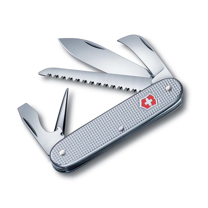 Нож перочинный VICTORINOX Pioneer, 93 мм, 7 функций, алюминиевая рукоять, серебристый для нанесения логотипа