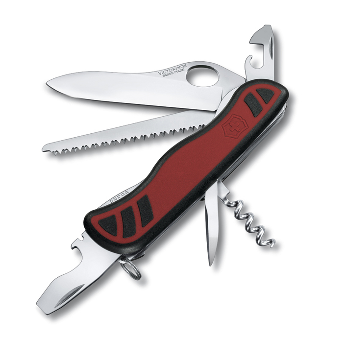 Нож перочинный VICTORINOX Forester, 111 мм, 10 функций, с фиксатором лезвия, красный с чёрным для нанесения логотипа