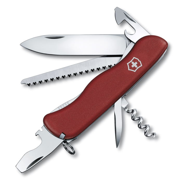 Нож перочинный VICTORINOX Forester, 111 мм, 12 функций, с фиксатором лезвия, красный для нанесения логотипа