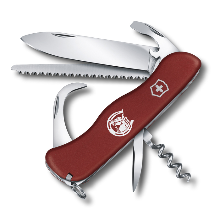 Нож перочинный VICTORINOX Equestrian, 111 мм, 12 функций, с фиксатором лезвия, красный для нанесения логотипа