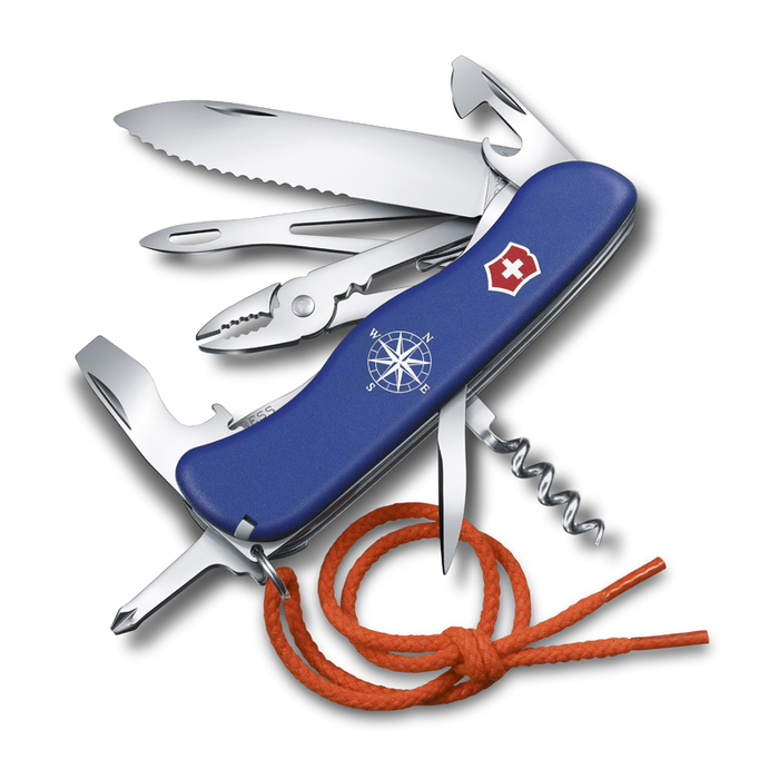 Нож перочинный VICTORINOX Skipper, 111 мм, 18 функций, с фиксатором лезвия, со шнурком, синий для нанесения логотипа