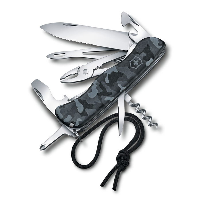 Нож перочинный VICTORINOX Skipper Navy Camouflage, 111 мм, 17 фнк, с фиксатором, серо-синий камуфляж для нанесения логотипа