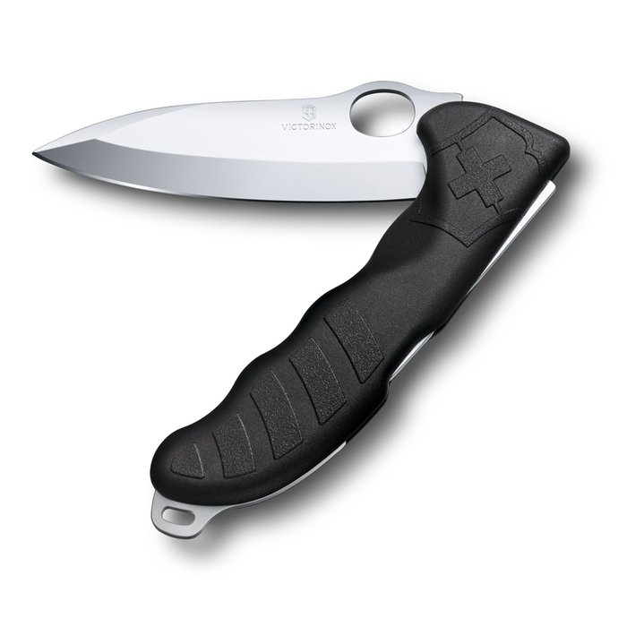 Нож охотника VICTORINOX Hunter Pro 130 мм, 2 функции, с фиксатором лезвия, чёрный для нанесения логотипа