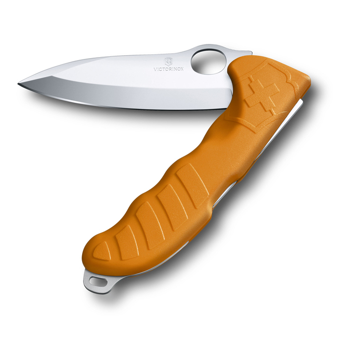 Нож охотника VICTORINOX Hunter Pro M 130 мм, 2 функции, с фиксатором лезвия, оранжевый для нанесения логотипа