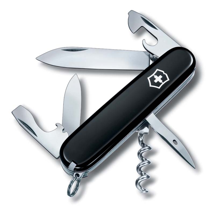 Нож перочинный VICTORINOX Spartan, 91 мм, 12 функций, чёрный для нанесения логотипа
