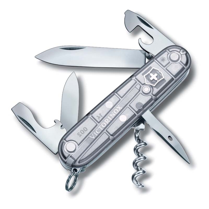 Нож перочинный VICTORINOX Spartan, 91 мм, 12 функций, полупрозрачный серебристый для нанесения логотипа