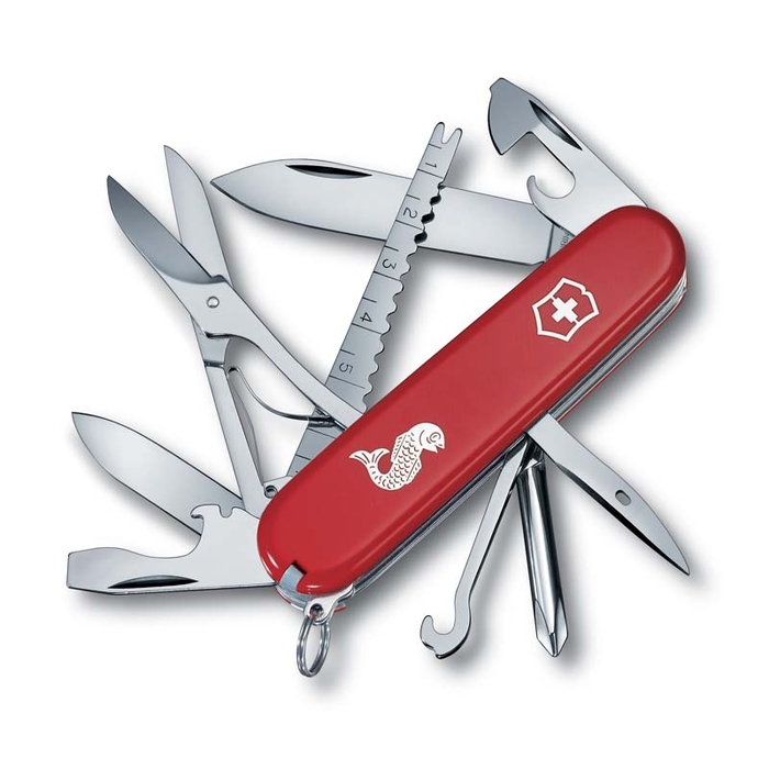 Нож перочинный VICTORINOX Fisherman, 91 мм, 18 функций, красный для нанесения логотипа