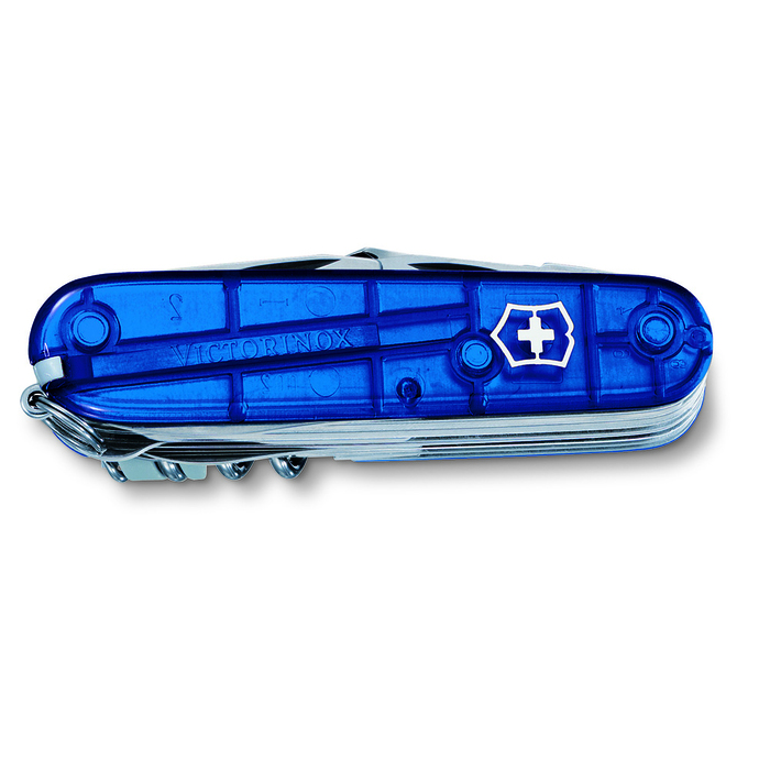 Нож перочинный VICTORINOX Swiss Champ, 91 мм, 33 функции, полупрозрачный синий для нанесения логотипа