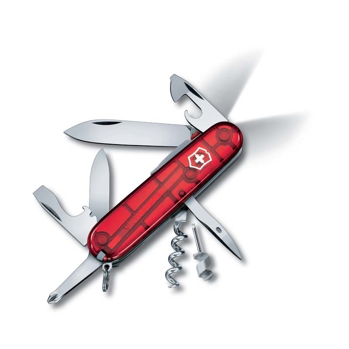 Нож перочинный VICTORINOX Spartan Lite, 91 мм, 15 функций, полупрозрачный красный для нанесения логотипа