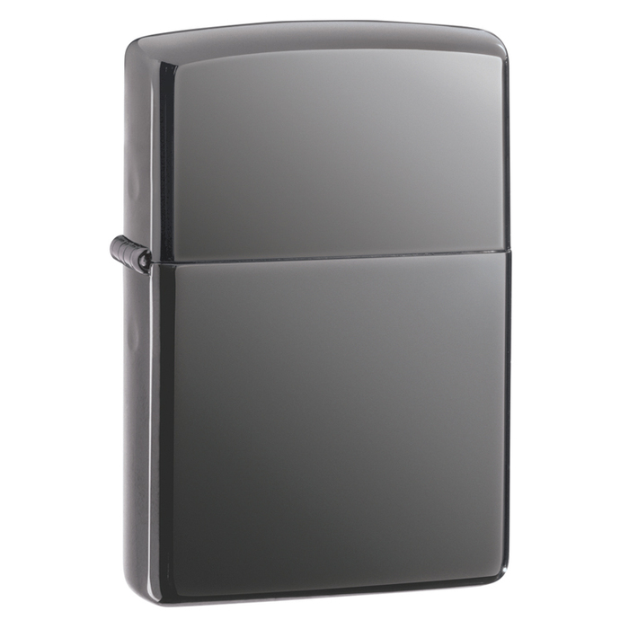 Зажигалка ZIPPO классическая с покрытием черный лед | Classic Black Ice®, латунь/сталь, чёрная, глянцевая, 38x13x57 мм для нанесения логотипа