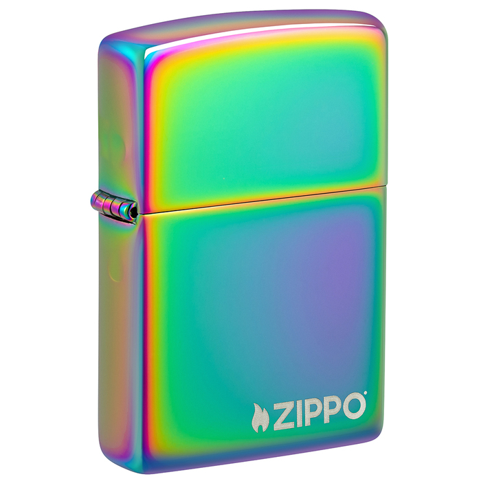 Зажигалка ZIPPO Логотип с разноцветным покрытием | Logo Multi Color, латунь/сталь, разноцветная, глянцевая, 38x13x57 мм для нанесения логотипа