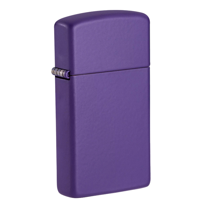 Зажигалка ZIPPO узкая с фиолетовым матовым покрытием | Slim® Purple Matte, латунь/сталь, фиолетовая, матовая, 29x10x60 мм для нанесения логотипа