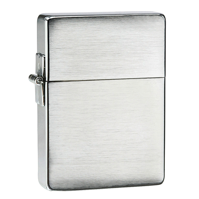 Зажигалка ZIPPO Реплика 1935 года с покрытием матовый хром | 1935 Replica™ Brushed Chrome, латунь/сталь, серебристая, 37x13x52 мм для нанесения логотипа