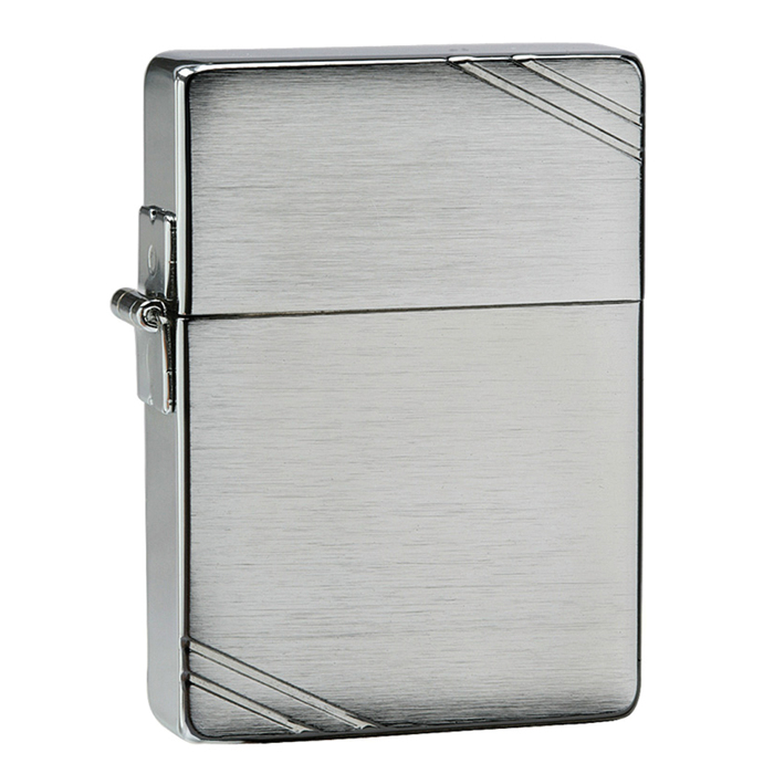 Зажигалка ZIPPO Реплика 1935 года с покрытием матовый хром | 1935 Replica™ Brushed Chrome, латунь/сталь, серебристая, 37x13x52 мм для нанесения логотипа