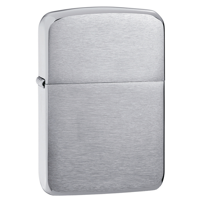 Зажигалка ZIPPO Реплика 1941 года с покрытием матовый хром | 1935 Replica™ Brushed Chrome, латунь/сталь, серебристая, 38x13x56 мм для нанесения логотипа
