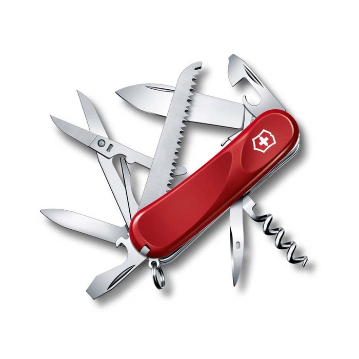 Нож перочинный VICTORINOX Evolution S17, 85 мм, 15 функций, с фиксатором лезвия, красный для нанесения логотипа