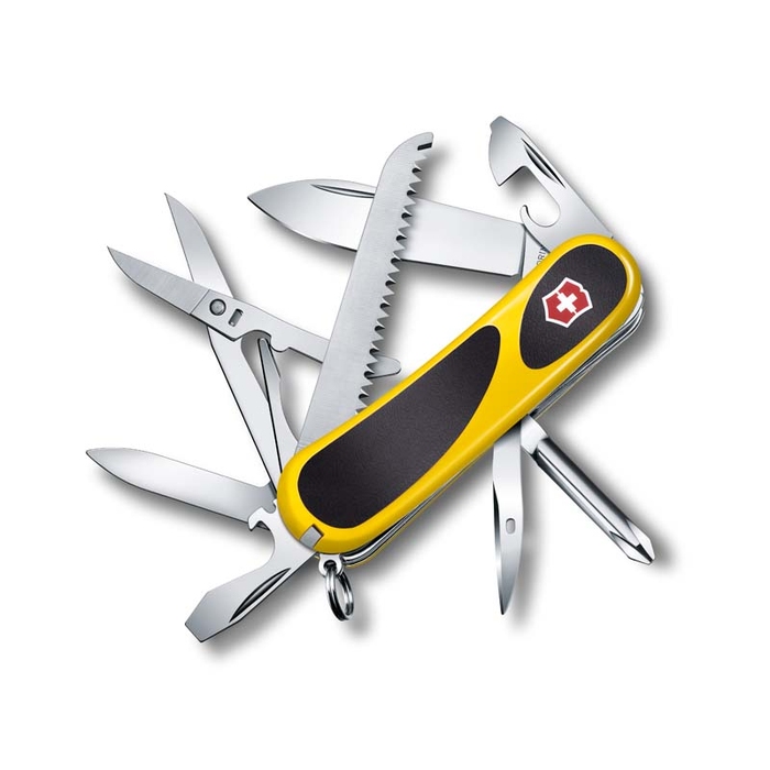 Нож перочинный VICTORINOX EvoGrip 18, 85 мм, 15 функций, жёлтый с чёрными вставками для нанесения логотипа