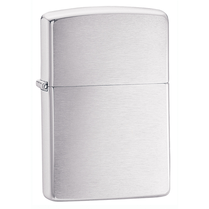 Зажигалка ZIPPO классическая с покрытием матовый хром | Classic Brushed Chrome, латунь/сталь, серебристая, матовая, 38x13x57 мм для нанесения логотипа