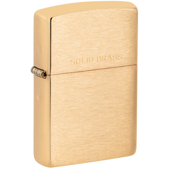 Зажигалка ZIPPO классическая с покрытием матовая латунь | Classic Brushed Brass, латунь/сталь, золотистая, матовая, 38x13x57 мм для нанесения логотипа