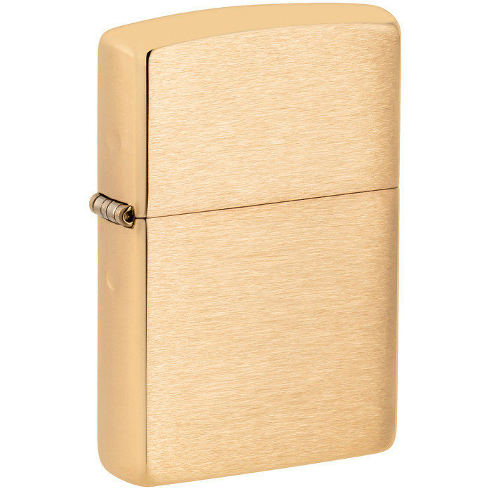 Зажигалка ZIPPO классическая с покрытием матовая латунь | Classic Brushed Brass, латунь/сталь, золотистая, матовая, 38x13x57 мм для нанесения логотипа