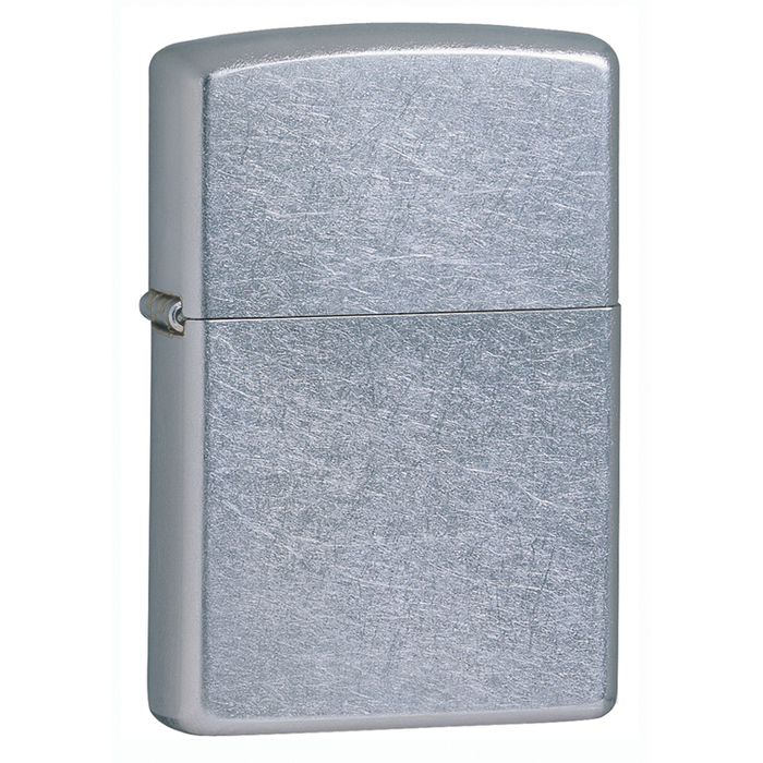 Зажигалка ZIPPO классическая с покрытием поцарапанный хром | Classic Street Chrome, латунь/сталь, серебристая, матовая, 38x13x57 мм для нанесения логотипа