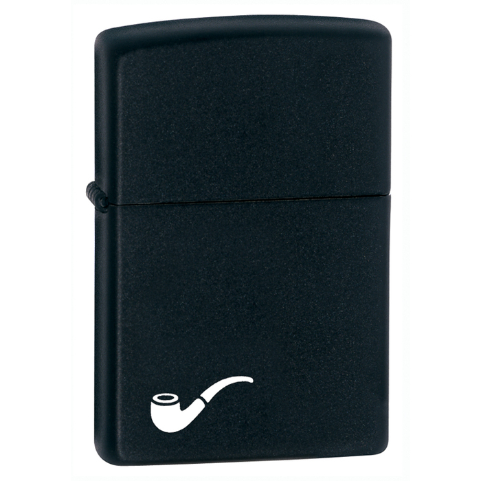 Зажигалка для трубок ZIPPO с черным матовым покрытием | Pipe Black Matte, латунь/сталь, чёрная, матовая, 36x12x56 мм для нанесения логотипа