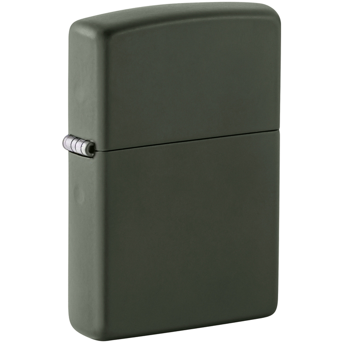 Зажигалка ZIPPO классическая с зеленым матовым покрытием | Classic Green Matte, латунь/сталь, зелёная, матовая, 38x13x57 мм для нанесения логотипа