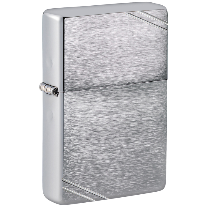 Зажигалка ZIPPO Винтаж серия 1937 года с покрытием матовый хром | Vintage™ Series 1937 Brushed Chrome, серебристая, 38x13x57 мм для нанесения логотипа