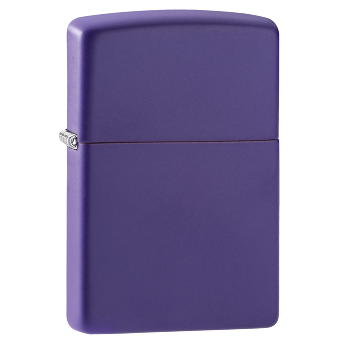 Зажигалка ZIPPO классическая с фиолетовым матовым покрытием | Classic Purple Matte, латунь/сталь, фиолетовая, матовая, 38x13x57 мм для нанесения логотипа