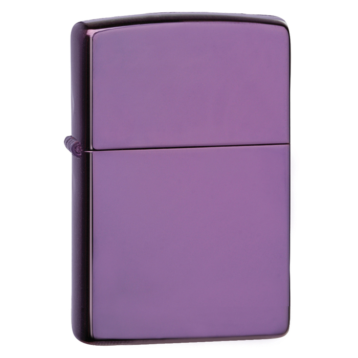 Зажигалка ZIPPO классическая с глянцевым фиолетовым покрытием | Classic High Polish Purple, латунь/сталь, фиолетовая, глянцевая, 38x13x57 мм для нанесения логотипа