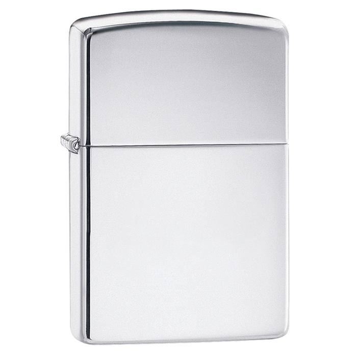 Зажигалка ZIPPO классическая с покрытием Глянцевый хром | Classic High Polish Chrome, латунь/сталь, серебристая, 38x13x57 мм для нанесения логотипа
