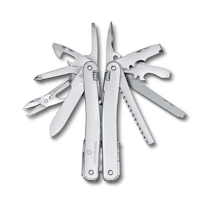 Мультитул VICTORINOX SwissTool Spirit MX, 105 мм, 24 функции, серебристый, в нейлоновом чехле для нанесения логотипа