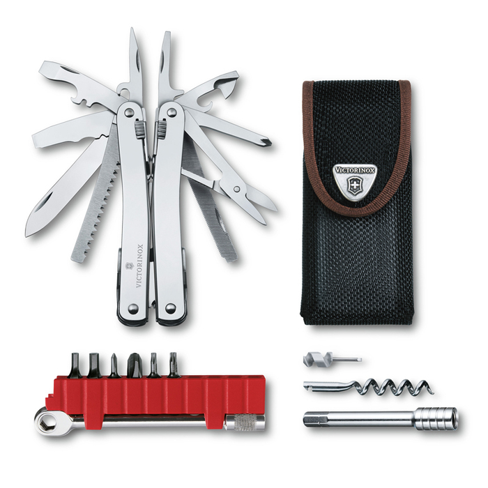 Мультитул VICTORINOX SwissTool Spirit X Plus Ratchet, 105 мм, 36 функций, в нейлоновом чехле для нанесения логотипа