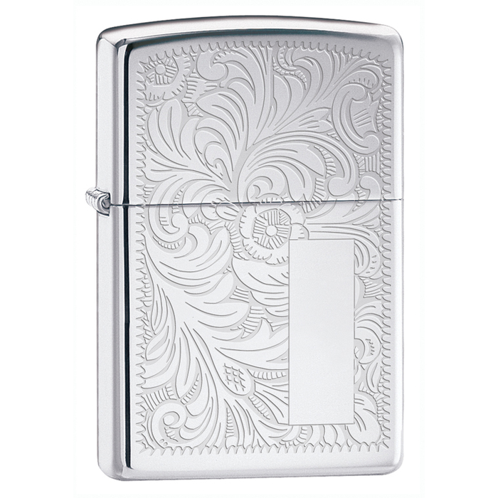 Зажигалка ZIPPO Венецианская с покрытием Глянцевый хром | Venetian® High Polish Chrome, латунь/сталь, серебристая, 38x13x57 мм для нанесения логотипа