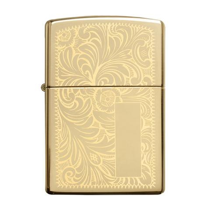 Зажигалка ZIPPO Венецианская с покрытием Глянцевая латунь | Venetian® High Polish Brass, латунь/сталь, золотистая, 38x13x57 мм для нанесения логотипа