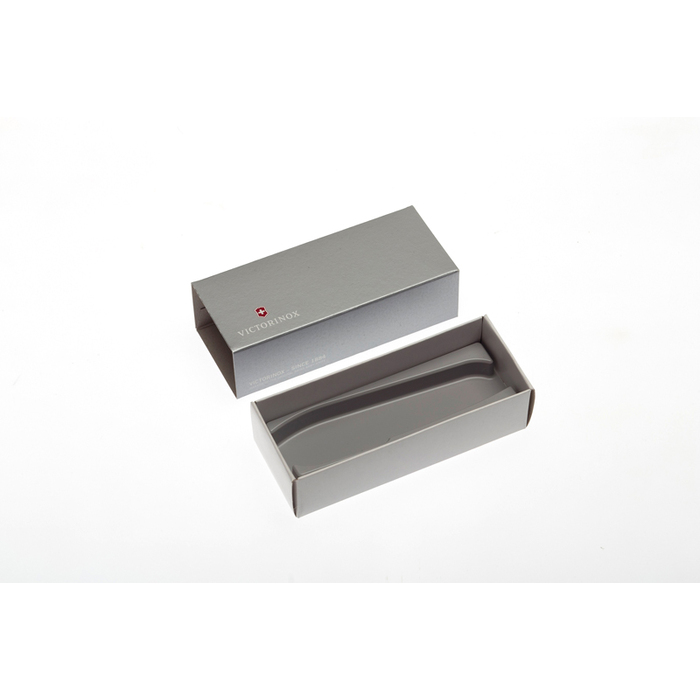 Коробка для ножей VICTORINOX 111 мм толщиной до 6 уровней, картонная, серебристая для нанесения логотипа