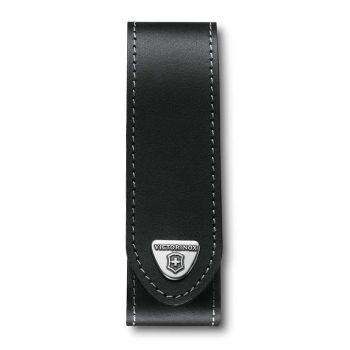 Чехол на ремень VICTORINOX для ножей RangerGrip 130 мм, на липучке, кожаный, 35x40x140 мм, чёрный для нанесения логотипа