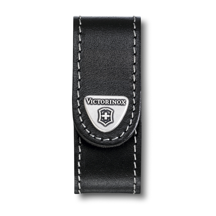 Чехол на ремень VICTORINOX для ножей NailClip 65 мм, на липучке, кожаный, чёрный для нанесения логотипа
