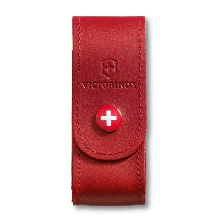 Чехол на ремень VICTORINOX для ножей 91 мм толщиной 2-4 уровня, кожаный, красный для нанесения логотипа